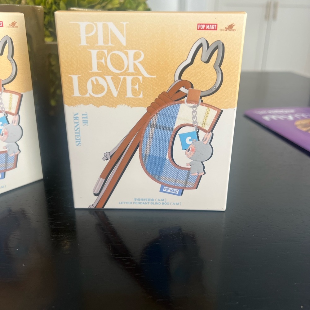 Pop Mart Pin for Love keychain & pendant J” new in box un opened